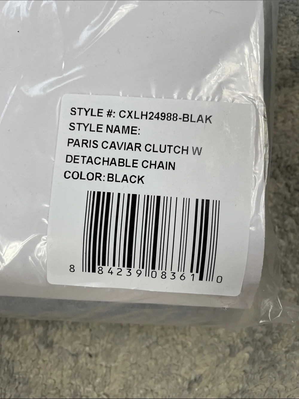 NWT CXL by Christian Lacroix Paris Caviar Clutch Bag Detachable Chain Black